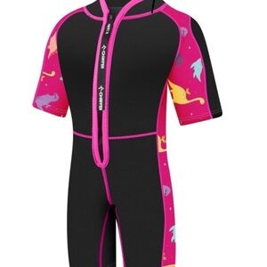 Skin Kids Swim Rashguard - Black and Pink